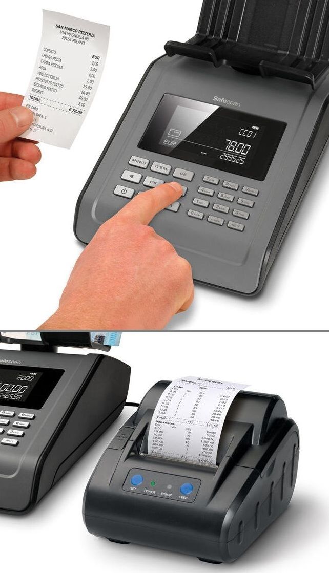 Money scale with connected thermal printer