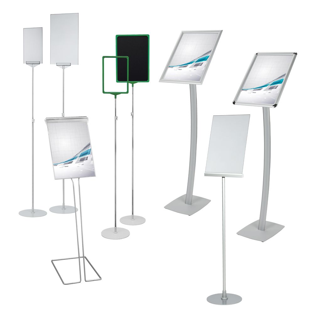 Floor stands and displays in DIN sizes