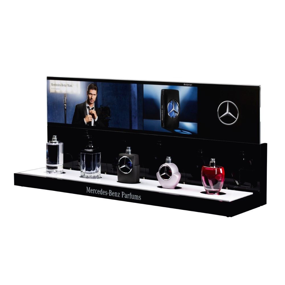 Perfume presentation display for Mercedes-Benz