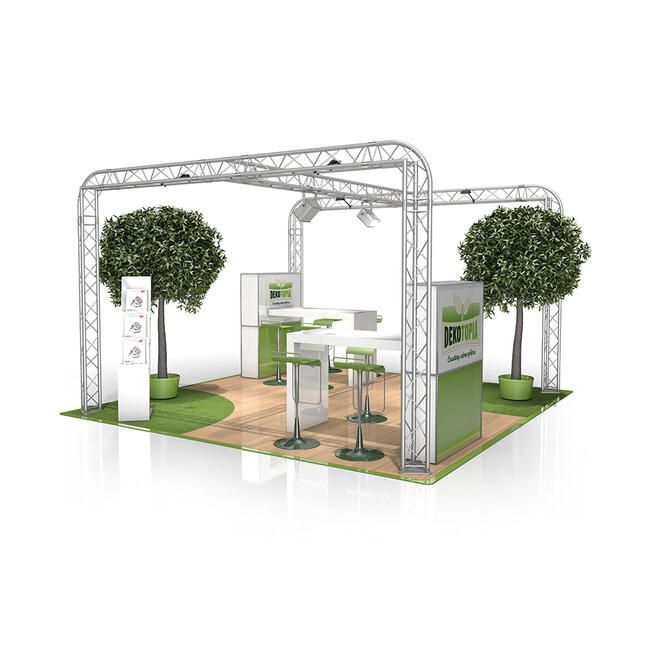 Aluminium corner booth for your trade fair