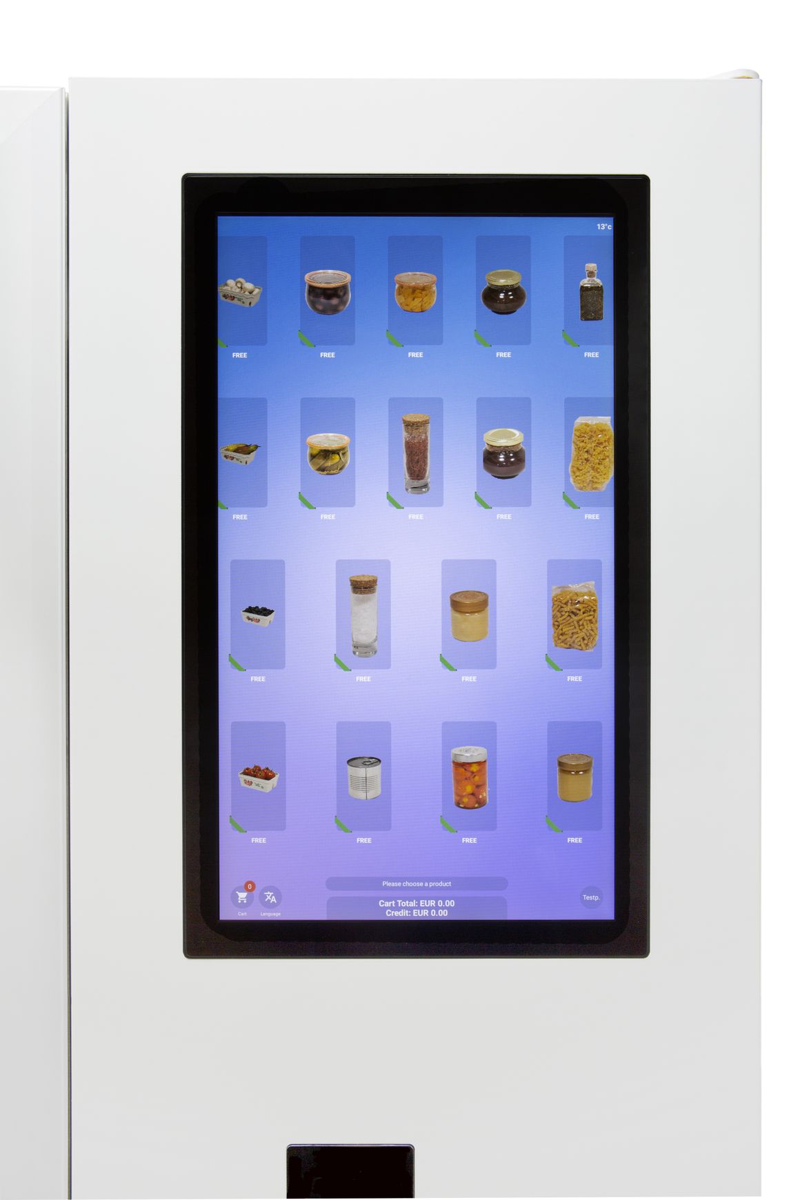 Touch screen of vending machine