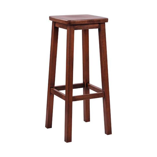 Wooden bar stool in vintage brown