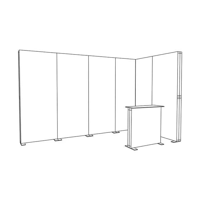 Modular exhibition stand system with 6 elements