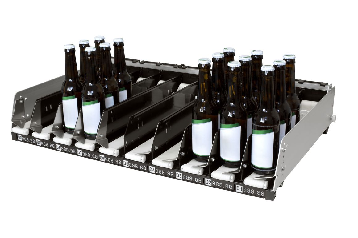 Conveyor belt from the vending machine for bottles