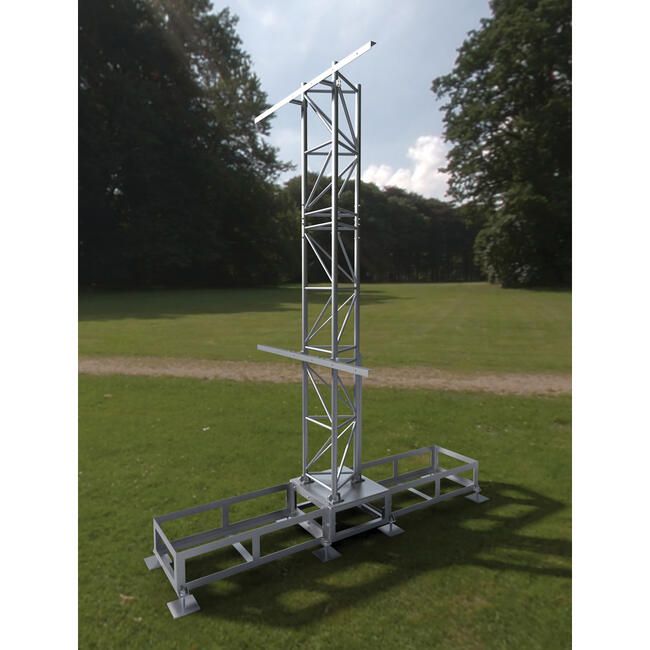 Construction sign substructure made of steel with mobile stand