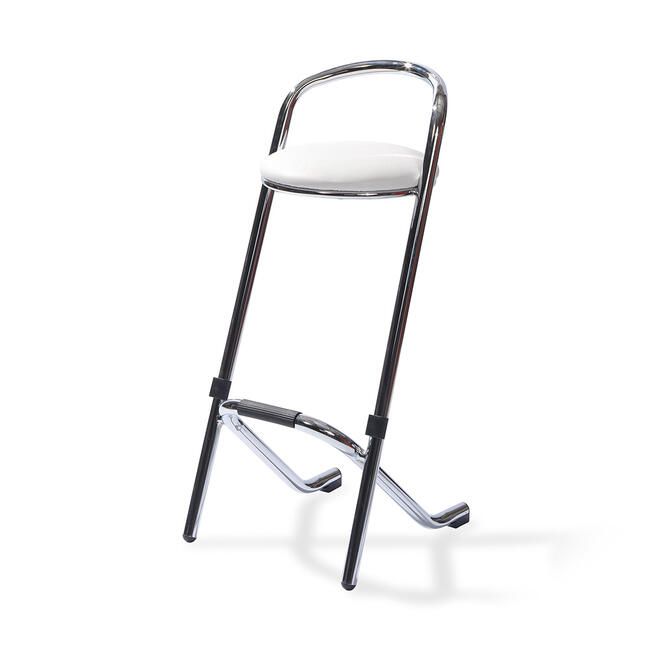 Chrome bar stool with backrest
