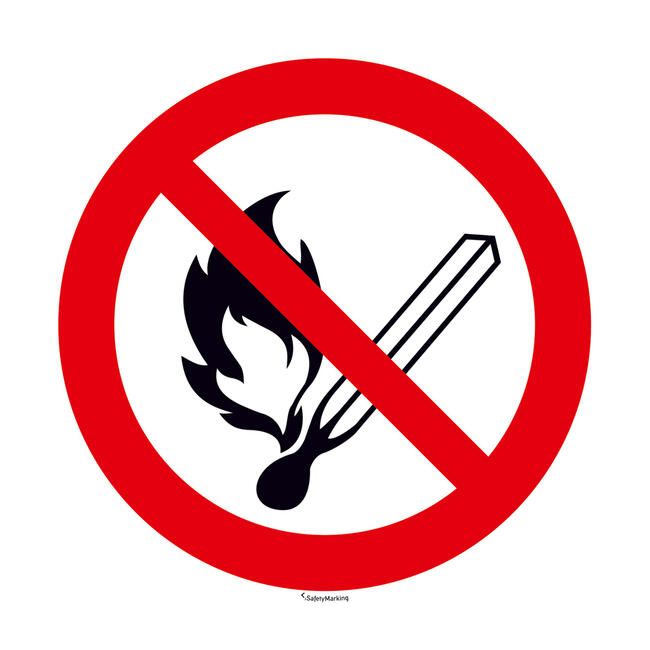 Warning of fire hazardous substances Foil Self Adhesive 200 MM 