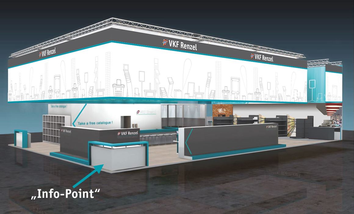 Exhibition stand design with info point