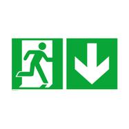 Emergency exit right with directional arrow downwards