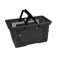 Grey Plastic Shopping Baskets Pack of 20 & Black Stacker 20 Ltr 
