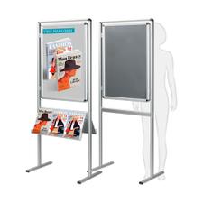 Poster Stand "Info", 32 mm profile, round Corners, silver anodised