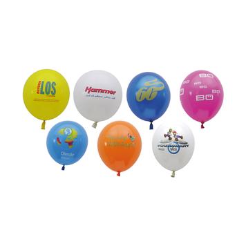 Balloons in bright colours, with print if desired