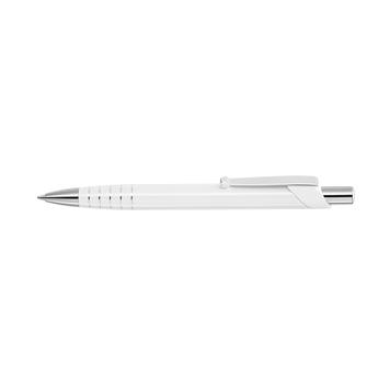Push Button Ballpoint Pen "Moon" in Metal with Decorative Rings