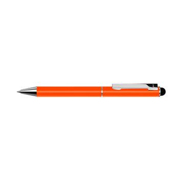 Metal Twist Ballpoint Pen "Straight Si Touch" with barrel end for touch screen operation