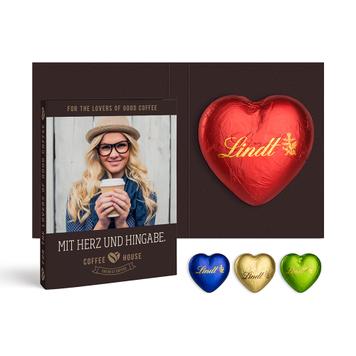 Promotion Card with Lindt Chocolate Heart, 20 g