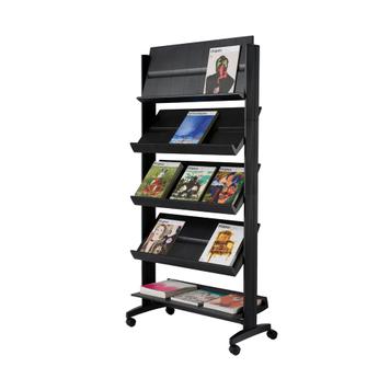 A4 Leaflet Stand on Wheels "Directo" with Adjustable Shelves