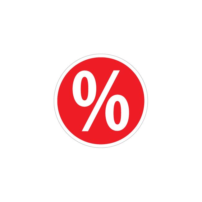 Sticker Percentage Sign, round