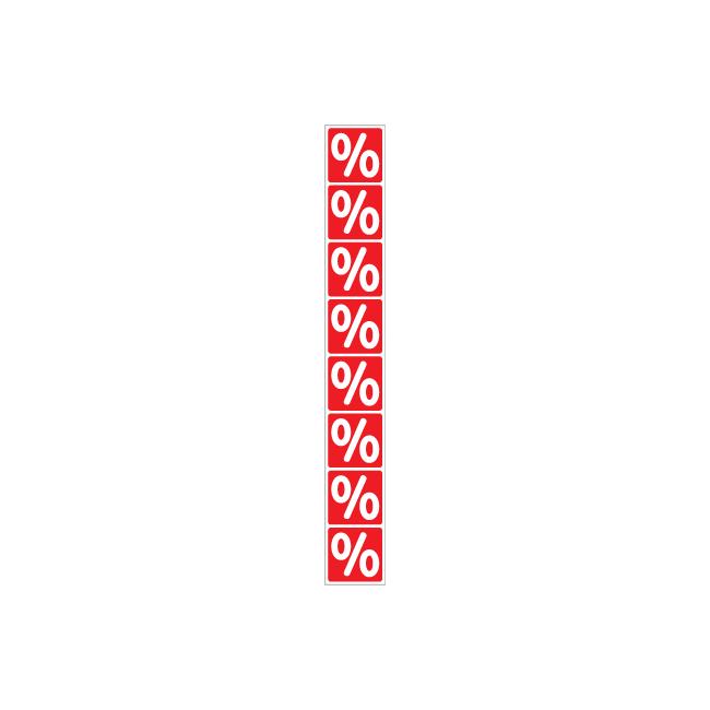 Sticker Percentage Sign Roll, vertical