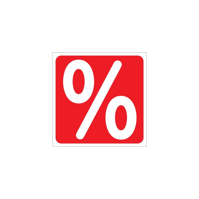 Sticker Percentage Sign, square