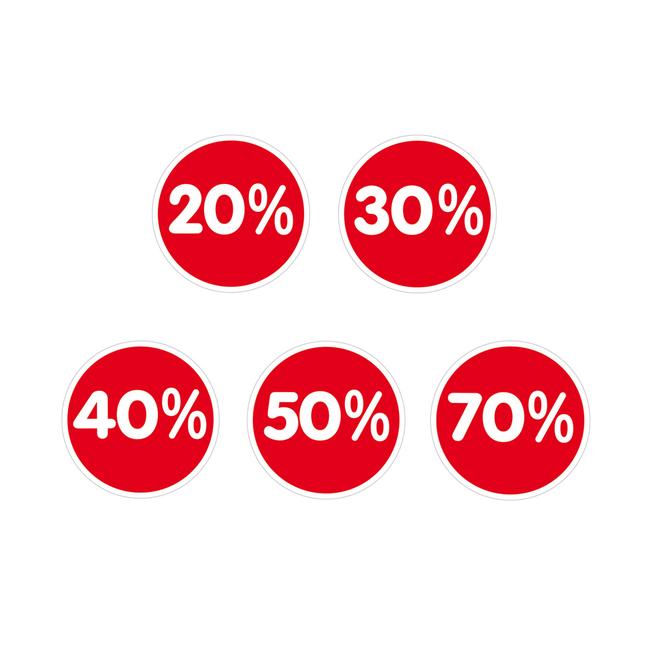 Sticker "Percent", various reductions