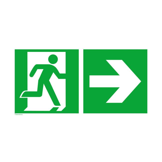 Running Man Arrow Right Various Sizes Available Fire Exit Safety Signs 