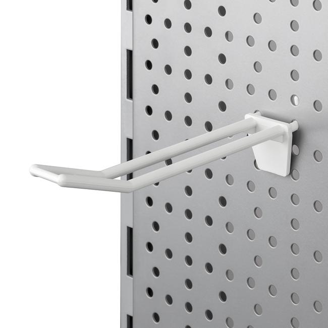 Pegboard Double Hook - made of white Plastic