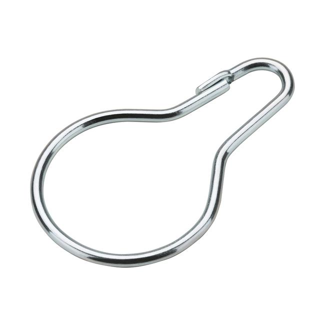 Free Shipping Lot of 50 Hooks Chrome Shower Curtain Hooks Rings Pear Clips 