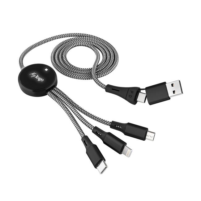 Câble Multi USB 3 en 1 avec USB-C, Micro-USB et Lightning, Charge