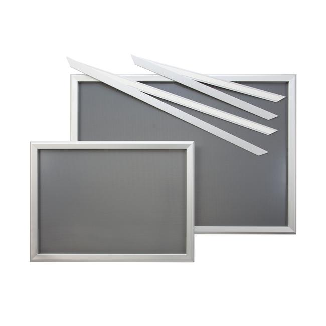 Window Frame System "Feko", silver anodised, mitred corners