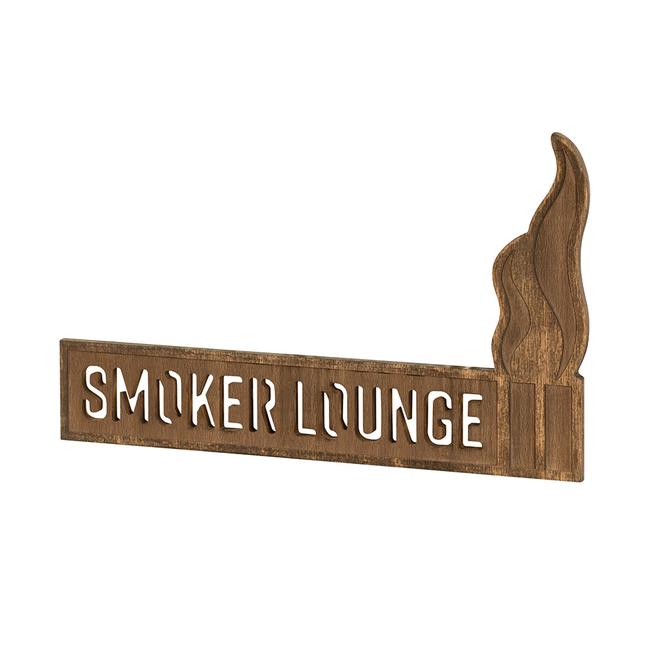 Wooden Sign Madera "Smoker Lounge"