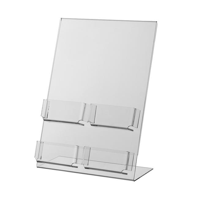 L-display A4 with 4 Compartments for Business Cards