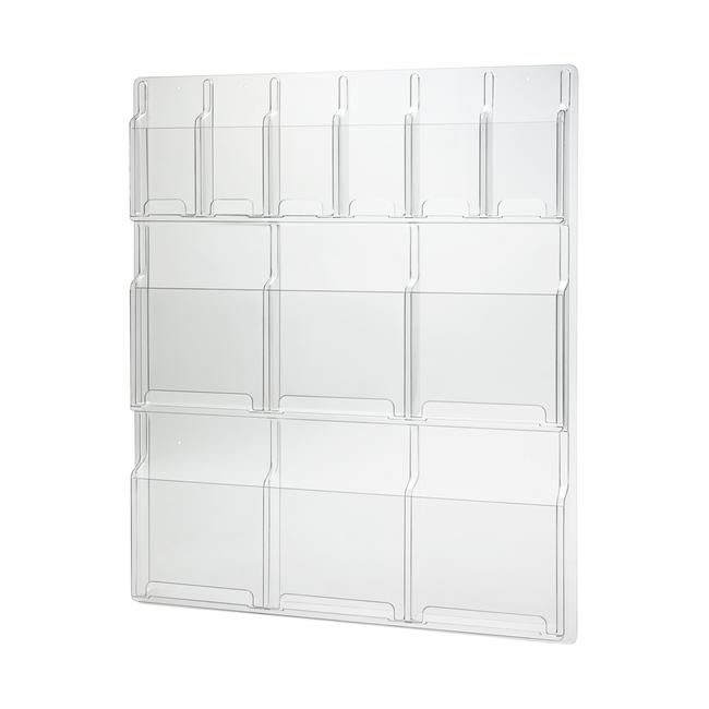 Wallmounted Leaflet Holder Deluxe 6x A4 And ⅓ Vkf Renzel - Wall Mounted Leaflet Racks Uk