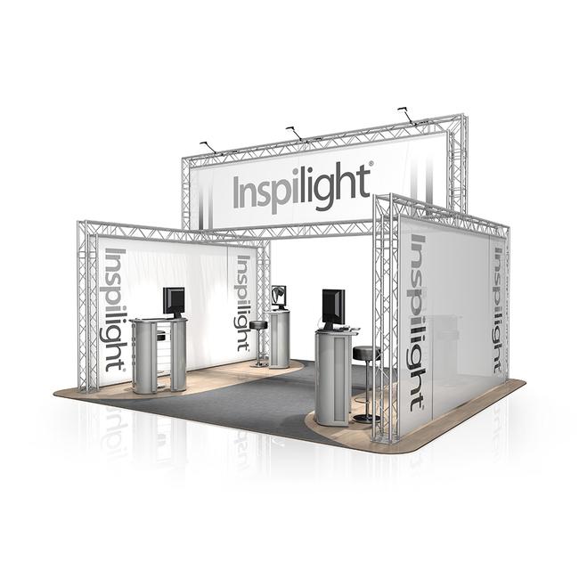 Exhibition Stand FD 24, 5000 mm x 2500 mm / 3780 mm x 4000 mm (W x H x D)