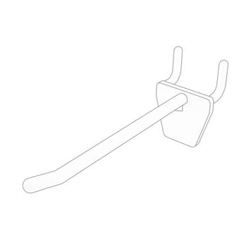 White Single Hook for Metal Pegwalls 25 mm