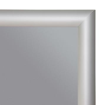 Fire Retardant Click Frame, 25 mm profile, with mitred corners, silver anodised