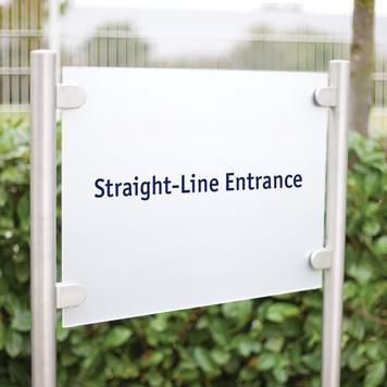 Company Sign "Straight-Line Entrance" with acrylic panel