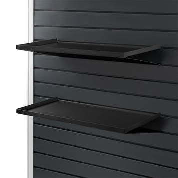 FlexiSlot® Slatwall Shelf "Heavy Steel" Black