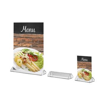 Acrylic Menu Card Holder "Closed Shape" for Standard Paper Sizes