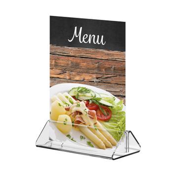 Acrylic Menu Card Holder "Closed Form" for Standard Paper Sizes