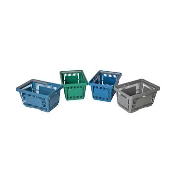 Clas Ohlson ® Shopping Basket with Handle for Retail Storage & Organising 48x33x25cm Made in Sweden of Recycled Plastic turquoise 