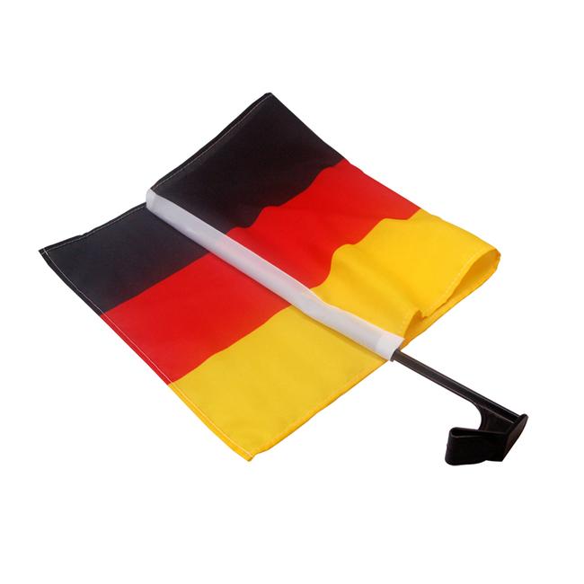 Red Car Flag with Black Magnetic Flag Pole