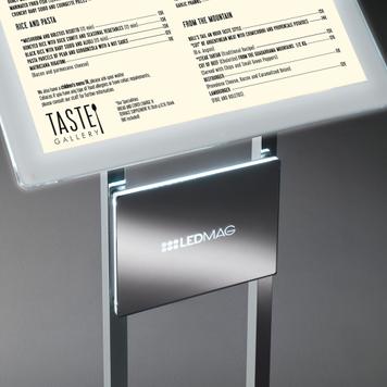 LED Info Display with magnetic Frame "Steel"