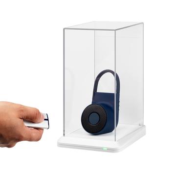 Showcase with "Security-Box" anti-theft Device