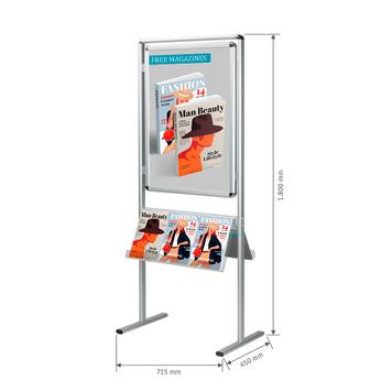Poster Stand "Info", 32 mm Profile, Round Corners, Silver Anodised