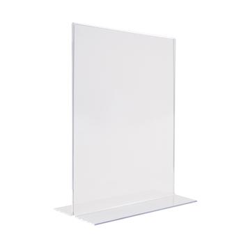 Acrylic Menu Card Holder "T Shape" in Standard Paper Sizes, clear