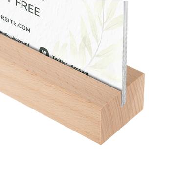 Wooden Menu Card Holder "Beech" in Standard Paper Sizes