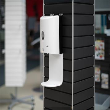 Sensor-Wall - Disinfection Dispenser Retrofit Set for attaching to the FlexiSlot® slatwall